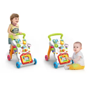 בו צעצועי לשבת לעמוד למידה אור מוסיקה מנשא פעילות עגלת תינוק ווקר עם רכב הגה עבור קטן תינוק