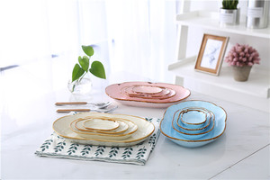 Wholesale Customized High Quality Unique Retro Decorative <strong>Small</strong> Dessert Dish Oval Korean <strong>Plate</strong> for <strong>Dinner</strong> - Product Image 2