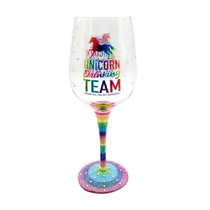Sedex audit anniversary glassware crackle wine glass colored wine glass wholesale Cardinal wine glass