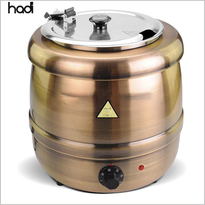 Catering equipment food warmer 10liter direct heating buffet soup pot copper brass electric soup warming pot