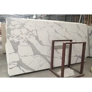 Đá Cẩm Thạch nhân tạo Tấm cho Bàn, Bảng tops, Calacatta Trắng Đá Nhân Tạo - Product Image 1