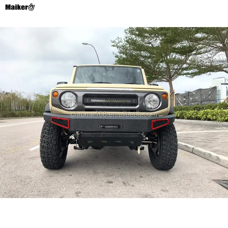 Bumper Depan 4X4 "dengan Lampu, Pelindung Bumper Banteng 2019 untuk Suzuki Jiminy