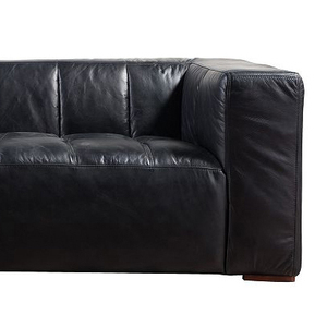 Vintage cuero negro <span class=keywords><strong>Blair</strong></span> sofá de cuero muebles para la sala de Hotel salón