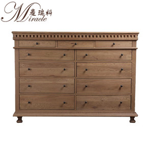 Exporting European Living Room Cabinet French Style Solid Oak Wooden <strong>Storage</strong> <strong>Chest</strong> of 8 Drawers Tallboy - Product Image 1