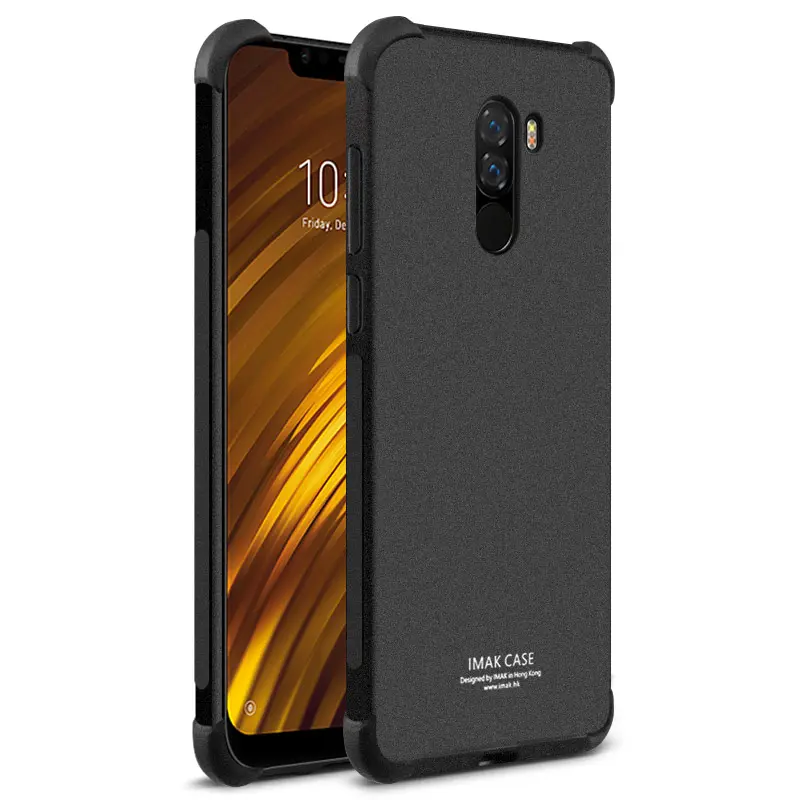 Imak Brand Shockproof Air Bag Soft TPU Cell Phone Back Cover Case For Xiaomi For Pocophone F1 For Poco F1 With Screen Protector