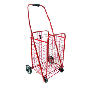 Chariot de courses pliable en métal avec trois roues, capacité de 42l, livraison gratuite - Product Image 5