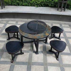 Benzersiz 32 Inç Kare ateş çukuru çini halkası odun yanan ateş çukurları kapaklı - Product Image 5