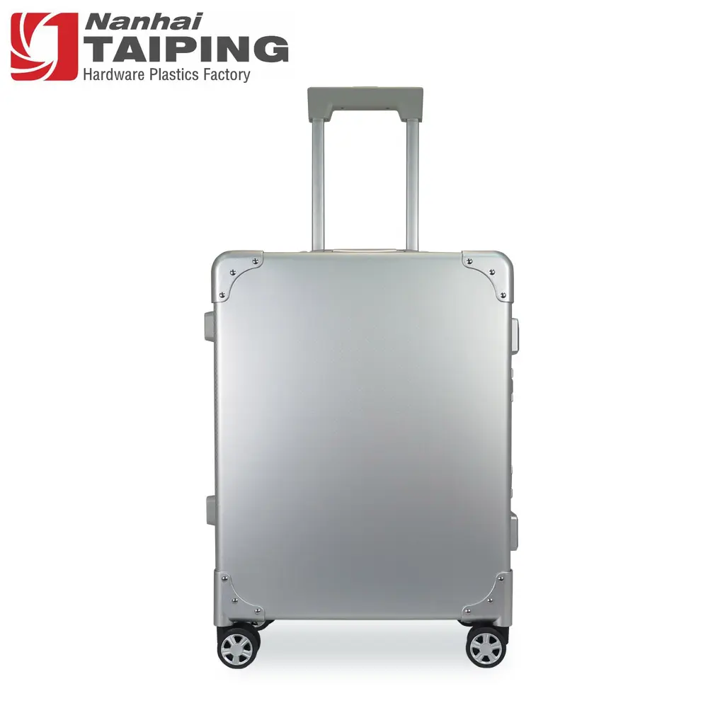 Серебристый алюминиевый чемодан на колесиках для путешествий Чехол Maleta De чехол Hardshell чемодан с четырьмя колесами