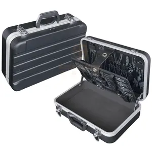 Aluminum frame plastic hard ABS plastic carry case tool box for tool storage