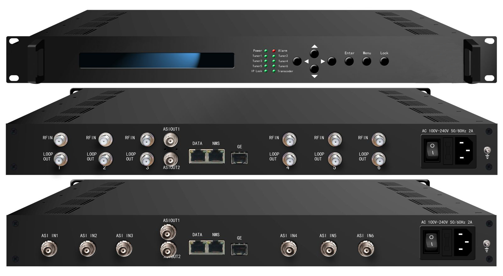 t以太网接口/sfp接口6 * (dvb-s/s/c/t/isdb-t/atsc) 调谐器; 6 * asi