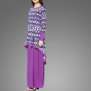 Popular Islámico de Partido de Las Mujeres Vestido de Gasa de Moda Malasia Baju Kurung moderna - Product Image 3
