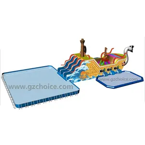 Commercial Party Inflatable Slide And Swimming Pool Combo Inflatable Water Park