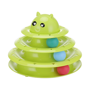 Juguete para Gatos con Rodillo, Torres de 3 Niveles, Pistas con Rodillo y Tres Bolas de Colores, Juguete Interactivo para Gatitos, Rompecabezas Divertido - Product Image 3