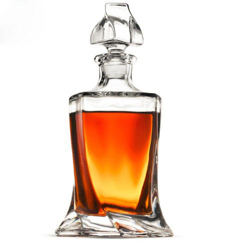 Fashioned Cocktail Glass And Whiskey Decanter 7-Piece Whiskey Gift Set Flint Glass