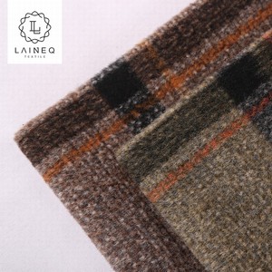 Respirant doux chaud en peluche <span class=keywords><strong>plaid</strong></span> carreaux tweed laine tissu pour manteau d'hiver - Product Image 2