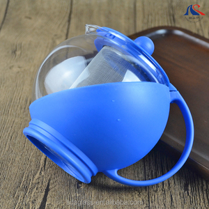 Tetera de Vidrio Azul Popular Resistente al Calor de 750 ml con Infusor y Asa de Plástico, Hervidor de Té Caliente, Jarra de Vidrio - Product Image 3