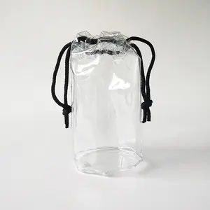 shopping promotional custom plastic clear pvc drawstring bag