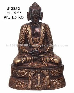 Estatua de Buda sentado de latón decorativo hecho a mano, el mejor diseño para el hogar, estilo religioso, técnica de Metal fundido - Product Image 2