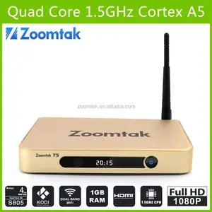 Venta caliente Amlogic S805 T5 wifi de banda dual 1 G / 8 G 2015 Hot 4 k ultra salida android tv box xnxx película