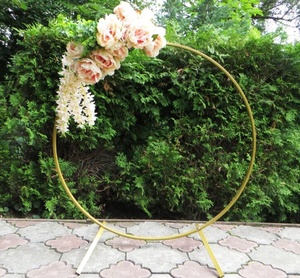 Caldo di Vendita di Cerimonia Nuziale del fiore archi rotondo di metallo Supporto arco Floreale del cerchio da tavolo centrotavola per la tavola di nozze centrotavola decorazioni - Product Image 6