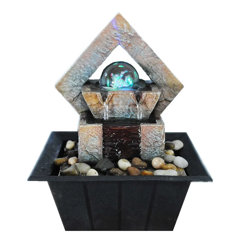 LED and crystal glass ball indoor waterfall ball fountain