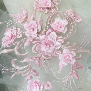 10 beaux motifs de perles brodées en dentelle de mariage, ensemble de dessins pour la danse lyatique, le Ballet, les robes de Couture, la dentelle 3D