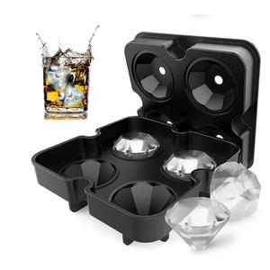 Khay Đá Silicon 4 Ngăn Hình Kim Cương Tái Sử Dụng Thân Thiện Với Môi Trường Để Tự Làm Kem Tráng Miệng Bánh Kem Viên Đá Whisky - Product Image 5