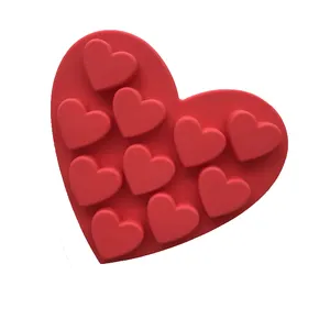 10 полость антипригарным в форме сердца силиконовые формы для шоколада мини Мыло Конфеты