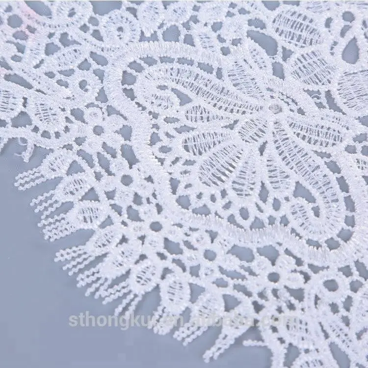 Water soluble fancy embroidery designs polyester jacquard fabric for cloth decoration
