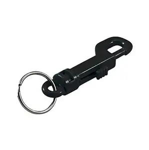 Plastic Snap Hooks Rotary Cord Hole 6.5mm With Split Keychain O-Ring 30mm