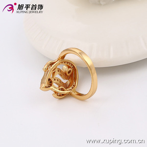 13640 Xuping 18K color oro original anillo lleno de micro estrás blancos en forma de flamas de fuego para mujer - Product Image 3