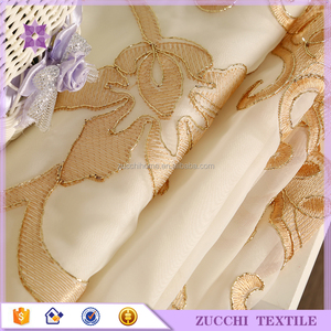 Rideau <span class=keywords><strong>en</strong></span> <span class=keywords><strong>Organza</strong></span> Transparent, 1 pièce, fil doré de haute qualité pour panneau - Product Image 5