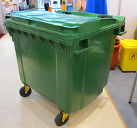 Nouvelle conception de poubelle à roulettes en plastique écologique de 1100 L à 4 roues pour usage hôtelier