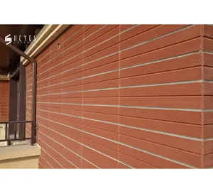 Kayu untuk Dinding Eksterior Ubin Merah Terracotta Panel dari China Supplier