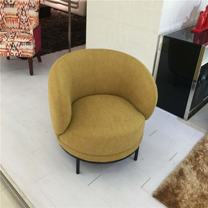 Modern <strong>Round</strong> Fabric <strong>Sofa</strong> <strong>Chair</strong> with Metal Legs Chinese Design Style Living Room Furniture for Home Use <strong>Sofa</strong> - Product Image 3