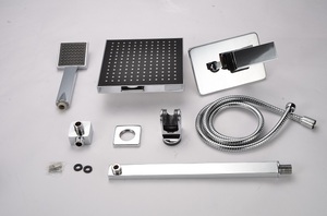Koen Ensemble de robinet de douche multifonctionnel en laiton poli pour salle de bains, robinet en céramique <span class=keywords><strong>à</strong></span> motif de jet de pluie pour appartement <span class=keywords><strong>hôtel</strong></span> - Product Image 2