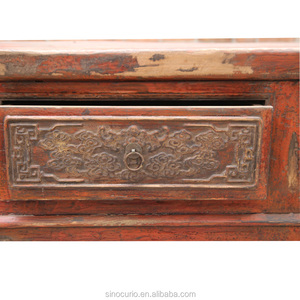 Chinois antique rococo meubles sculptés en bois massif de salon en détresse console