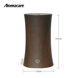 Aromaterapi Mobil 300Ml, Mesin Nebulizer Bulat Motif Kayu Diffuser Aromaterapi Mobil Unik