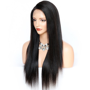 Großhandel jungfräuliche brasilia nische Menschenhaar entspannt Yaki gerade C Teil volle Spitze Perücke Verkäufer - Product Image 6