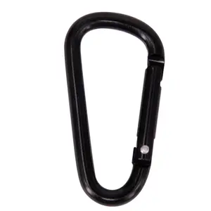 Factory Supply High Quality Different Sizes Black color D Shaped Carabiner
