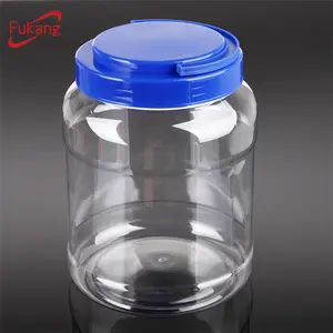 3.5L Large Plastic Food Container Clear Round Plastic Pickle Jar Wide Mouth Cylinder Vegetable Containers Supplier