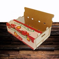 Caja de Cartón Corrugado Reciclable para Envío de Frutas al por Mayor, Caja de Cartón Exterior Resistente Personalizada para Empaque de Frutas de Exportación