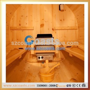 Al aire libre barril canadá cedro rojo de madera sauna habitación( 4~6person) protegido con porche - Product Image 2