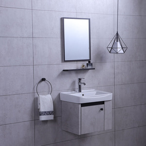 Nuevo Mueble de Baño Compacto y Pequeño de PVC Impermeable con Espejo y Lavabo para Apartamento - Product Image 2