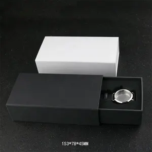 Boîte de rangement de montre en papier blanc, coffret d'emballage personnalisé avec votre propre nom, design de marque