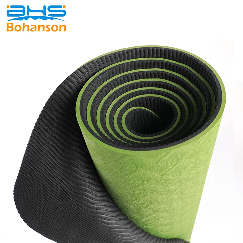 Fornitura di fabbrica produce all'ingrosso a buon mercato durevole LOGO personalizzato stampato antiscivolo palestra esercizio Fitness eco-friendly TPE Yoga Mat