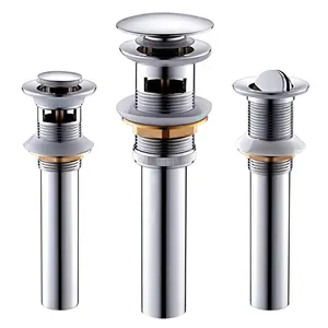Wholesale Price Basin Drain With Overflow Flip Hole Bathroom Faucet Vessel Vanity Sink Pop Up Drain Stopper without Overflow