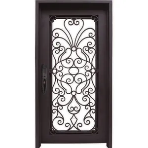 Modern style excellent wrought iron outdoor single door from factory