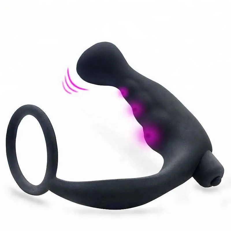 Silikon vibrierender Penis ring 10 Geschwindigkeiten Anal Plug Vibration Masturbieren Erwachsene Männlich Anal Sexspielzeug