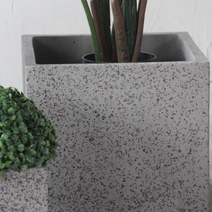 Vaso da Pavimento Quadrato in Fibra <span class=keywords><strong>di</strong></span> Argilla Fatto a Mano, Stile Moderno Popolare, Superficie Marmorizzata, Finitura <span class=keywords><strong>Cemento</strong></span>, Ecologico, Leggero e Durevole - Product Image 5